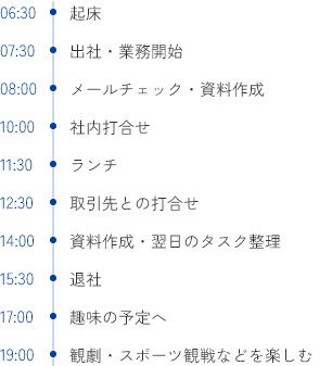 夕方から趣味を楽しむ一日 タイムスケジュール